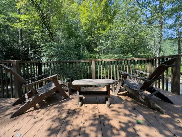 a view of a porch with furniture