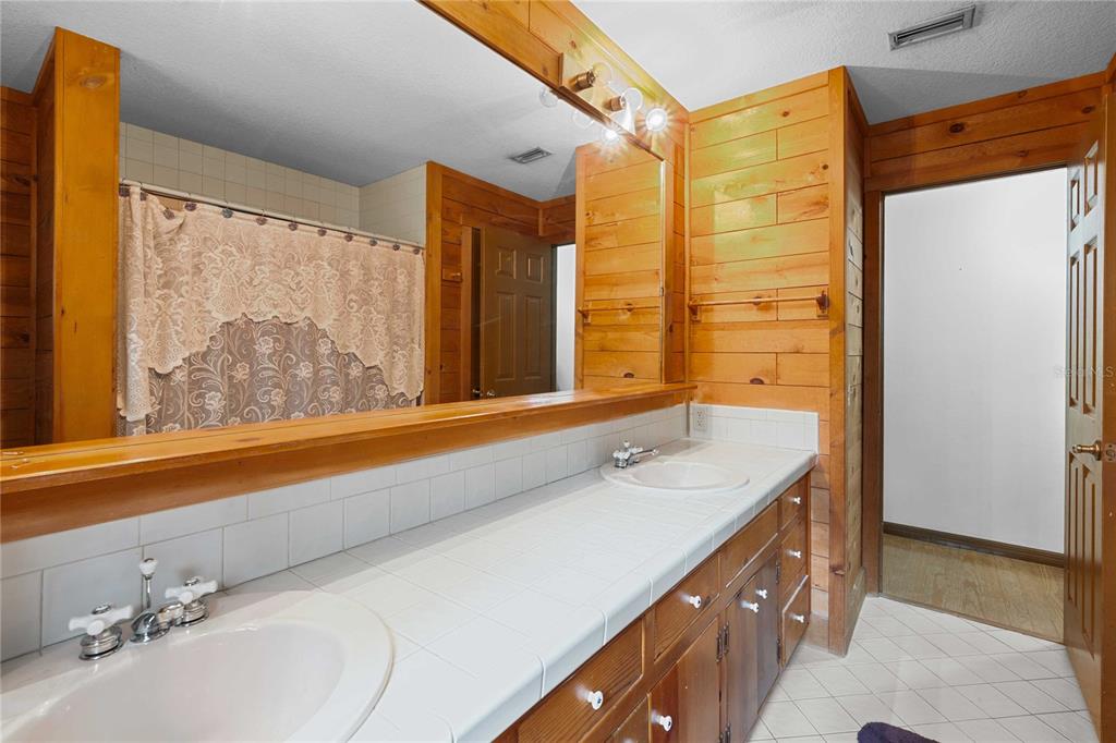 17055 Sweetwater Road Dade City, FL 33523 - Photo 16 of 53 a bathroom with a double vanity sink and a mirror