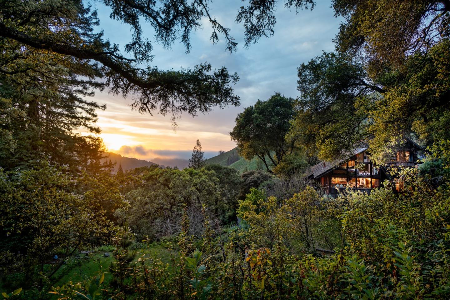 a view of lake from a yard