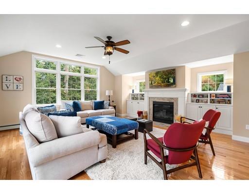 10 Hemlock Road Reading, MA 01867 - Photo 22 of 42 a living room with furniture fireplace and a large window