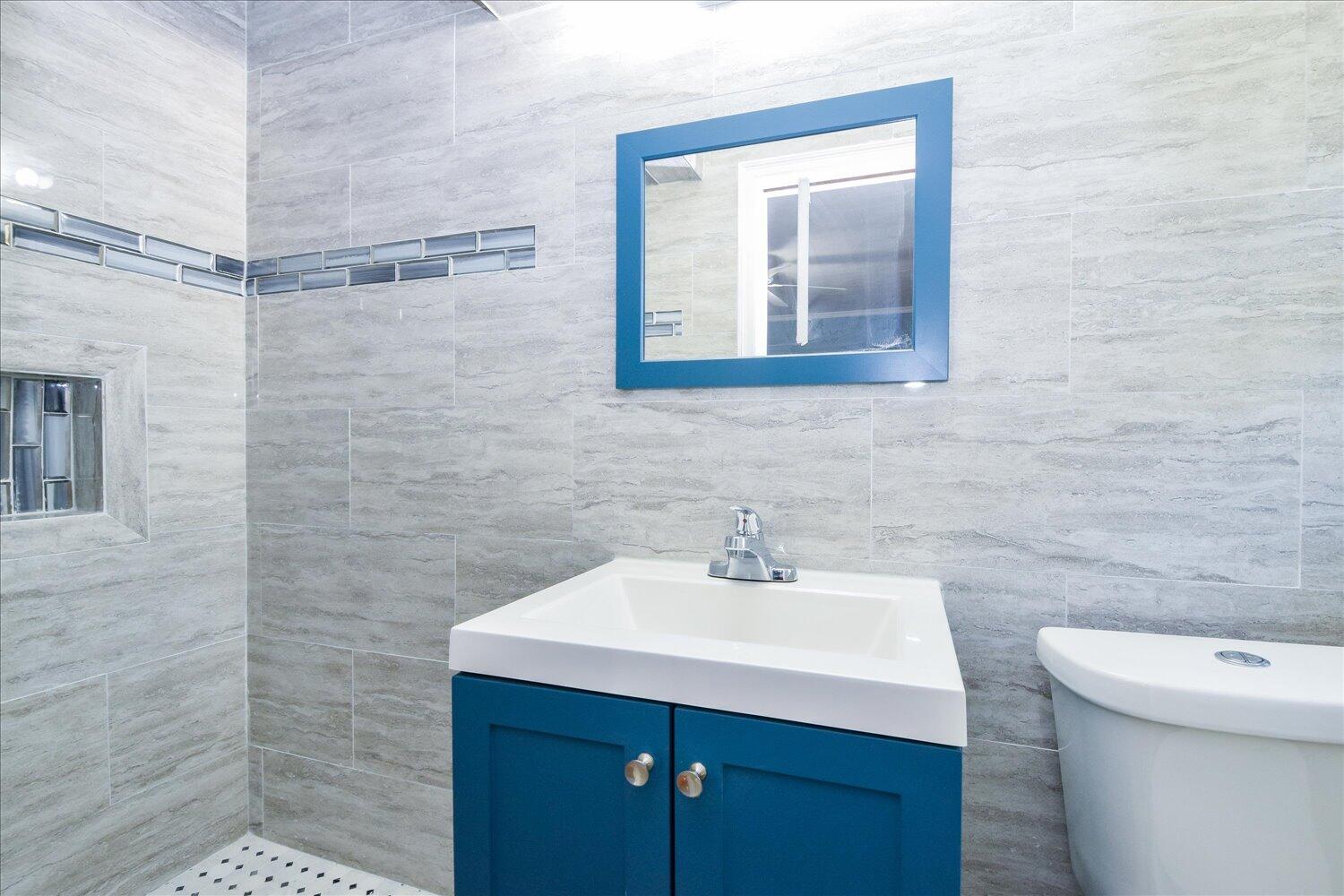 3703 Cove Road Roanoke, VA 24017 - Photo 8 of 27 a bathroom with a sink a toilet and mirror