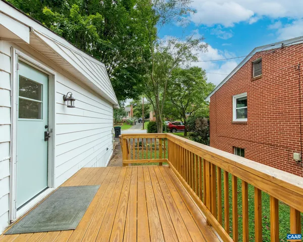 an aerial view of a house with a garden