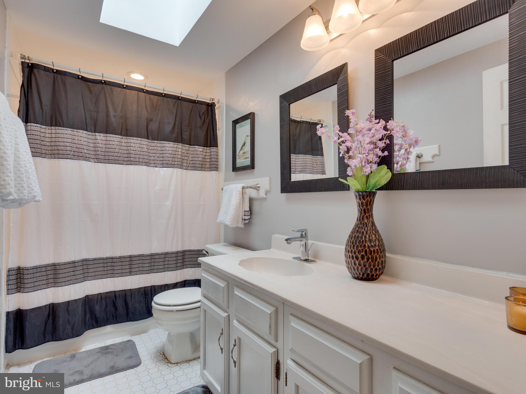 7817 Roundabout Way Springfield, VA 22153 - Photo 16 of 30 a bathroom with a sink a toilet and mirror