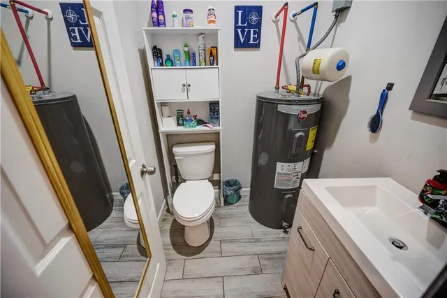 a bird view of building and green space