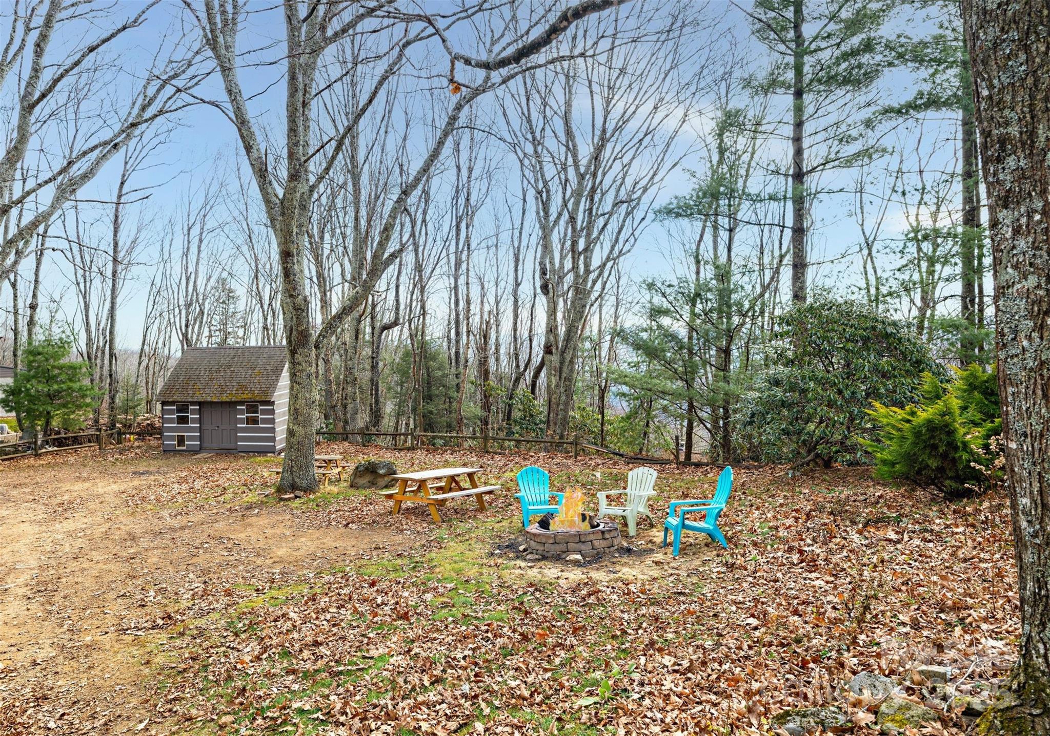 135 Grouse Point Road Maggie Valley, NC 28751 - Photo 37 of 48 a backyard of a house with barbeque oven