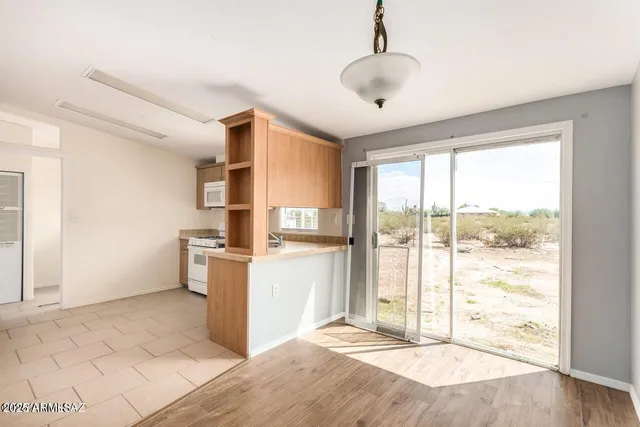 a view of a kitchen with a stove