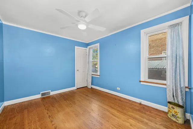 a view of a room with a window