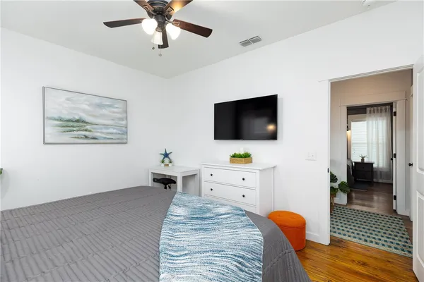 a view of a livingroom with a flat screen tv