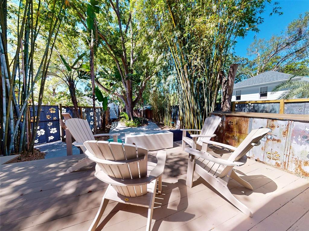 536 Faulkner Street New Smyrna Beach, FL 32168 - Photo 35 of 57 a view of a patio with swimming pool