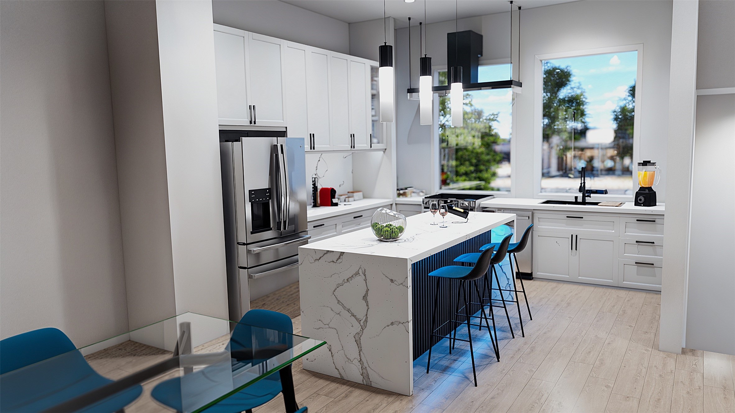 5611 Val Verde Street, Unit A Houston, TX 77057 - Photo 9 of 31 a kitchen with a sink appliances and cabinets