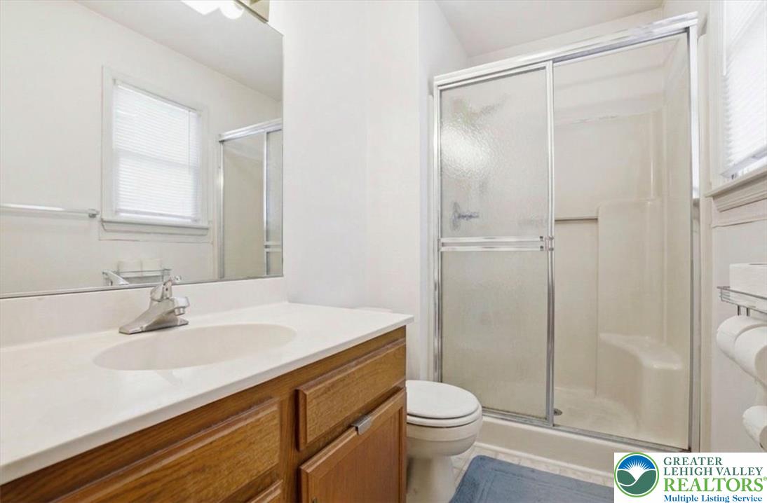 808 Hunter Road Easton, PA 18040 - Photo 26 of 41 Master bathroom features a functional vanity and a convenient glass-enclosed shower.