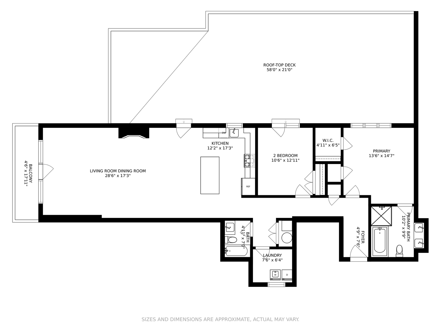 1850 West Division Street, Unit 2E Chicago, IL 60622 - Photo 22 of 22 a picture of a floor plan