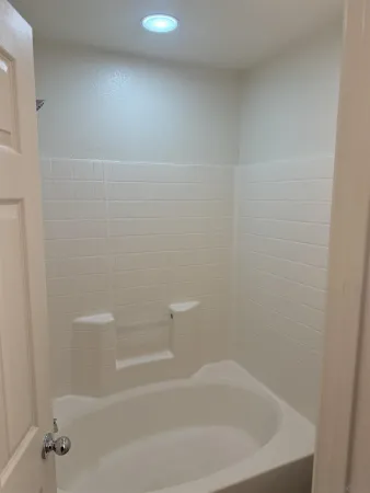 a close up of a bathtub