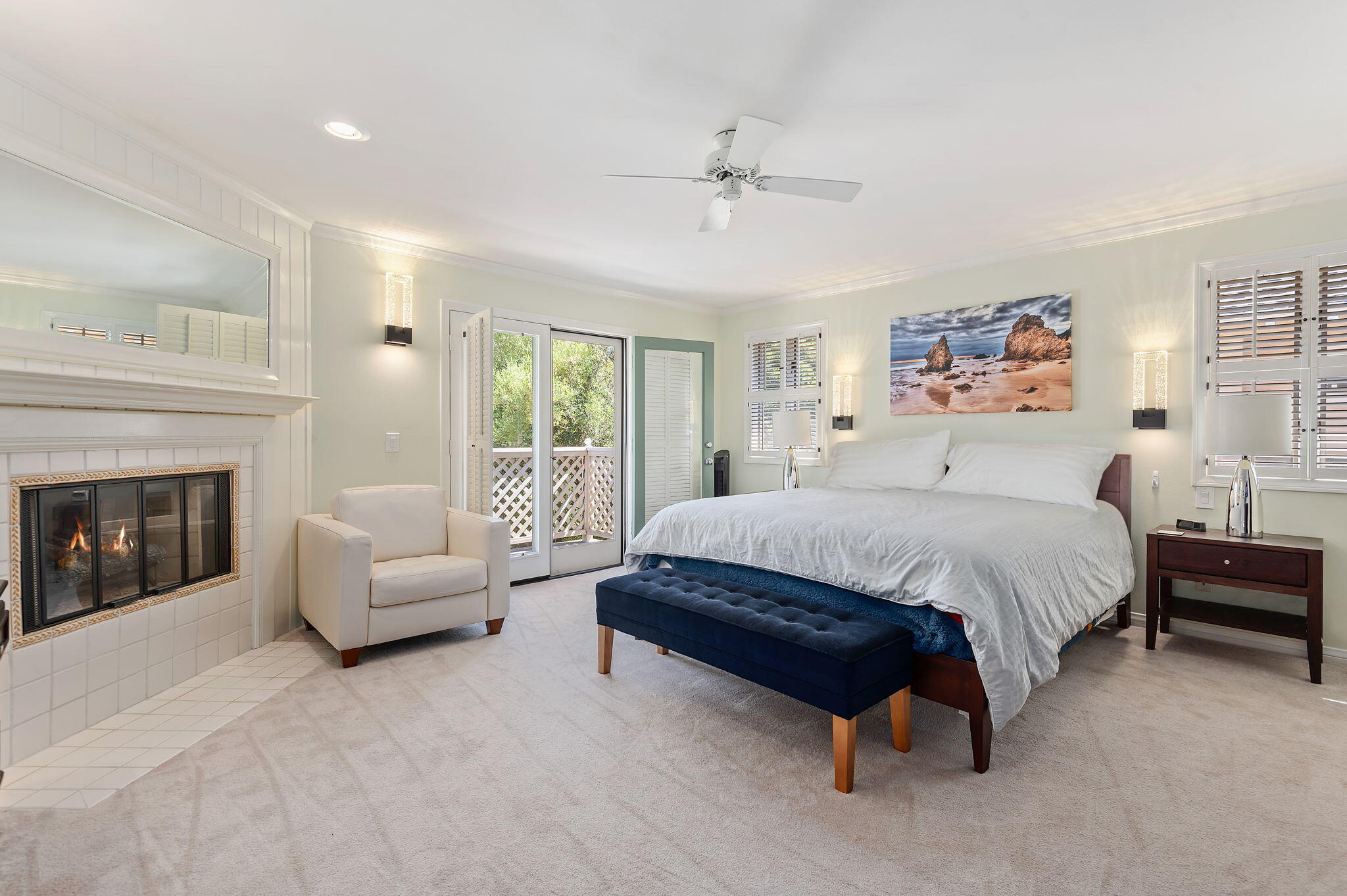 56 Olive Mill Road Santa Barbara, CA 93108 - Photo 18 of 28 a spacious bedroom with a large bed and a couch