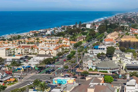 a view of city and ocean
