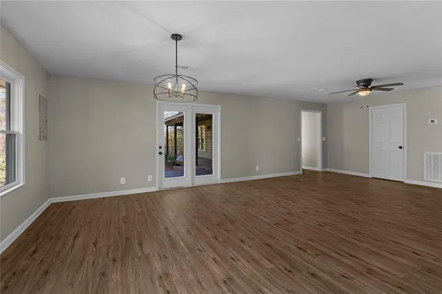 a view of livingroom with hardwood floor and window