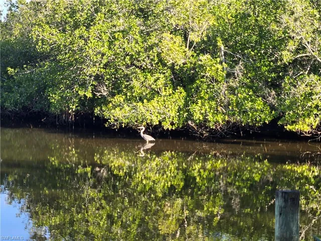 a backyard of a house with a table and lake view