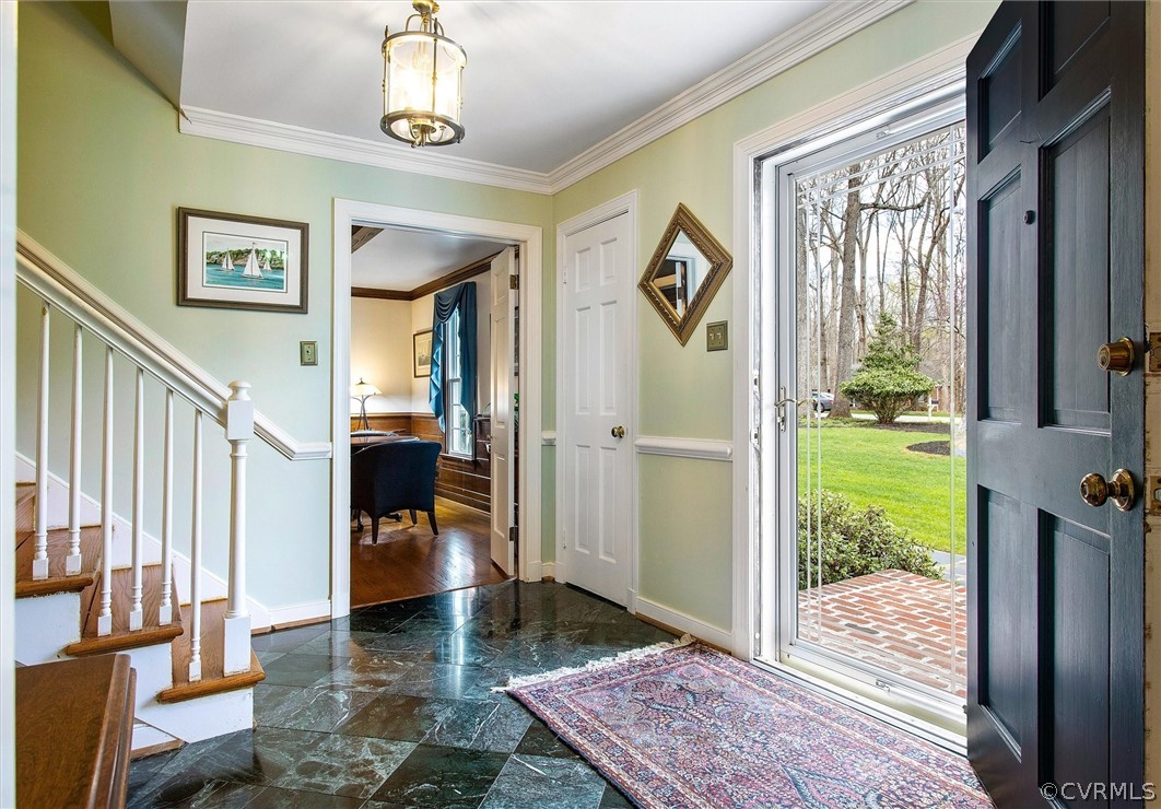 2800 Queenswood Road Midlothian, VA 23113 - Photo 5 of 45 a view of a hallway view with living room and wooden floor