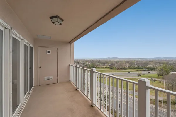 a view of a balcony