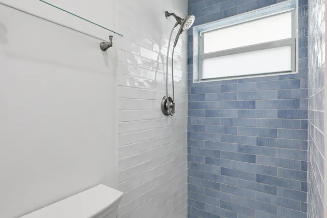 a bathroom with a shower