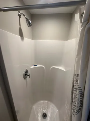 a bathroom with a shower