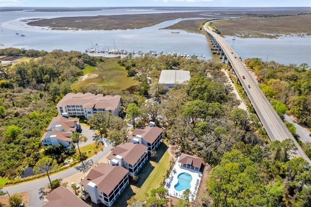 39 Harbor Road Jekyll Island, GA 31527 - Photo 4 of 56 Aerial view of the Jekyll Island Causeway