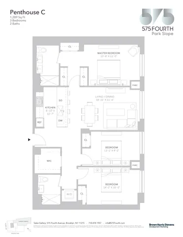 $1,595,000 | 575 4th Avenue, Unit PHC | Park Slope