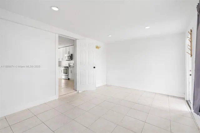 an empty room with closet