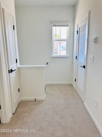 an empty room with a workbench