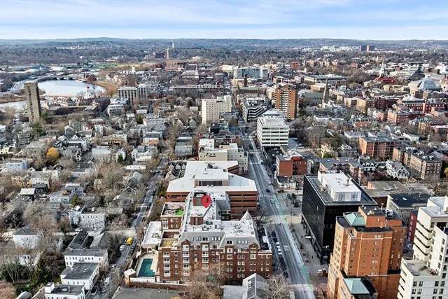 an aerial view of a city