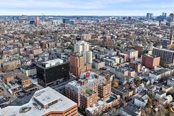 an aerial view of a city
