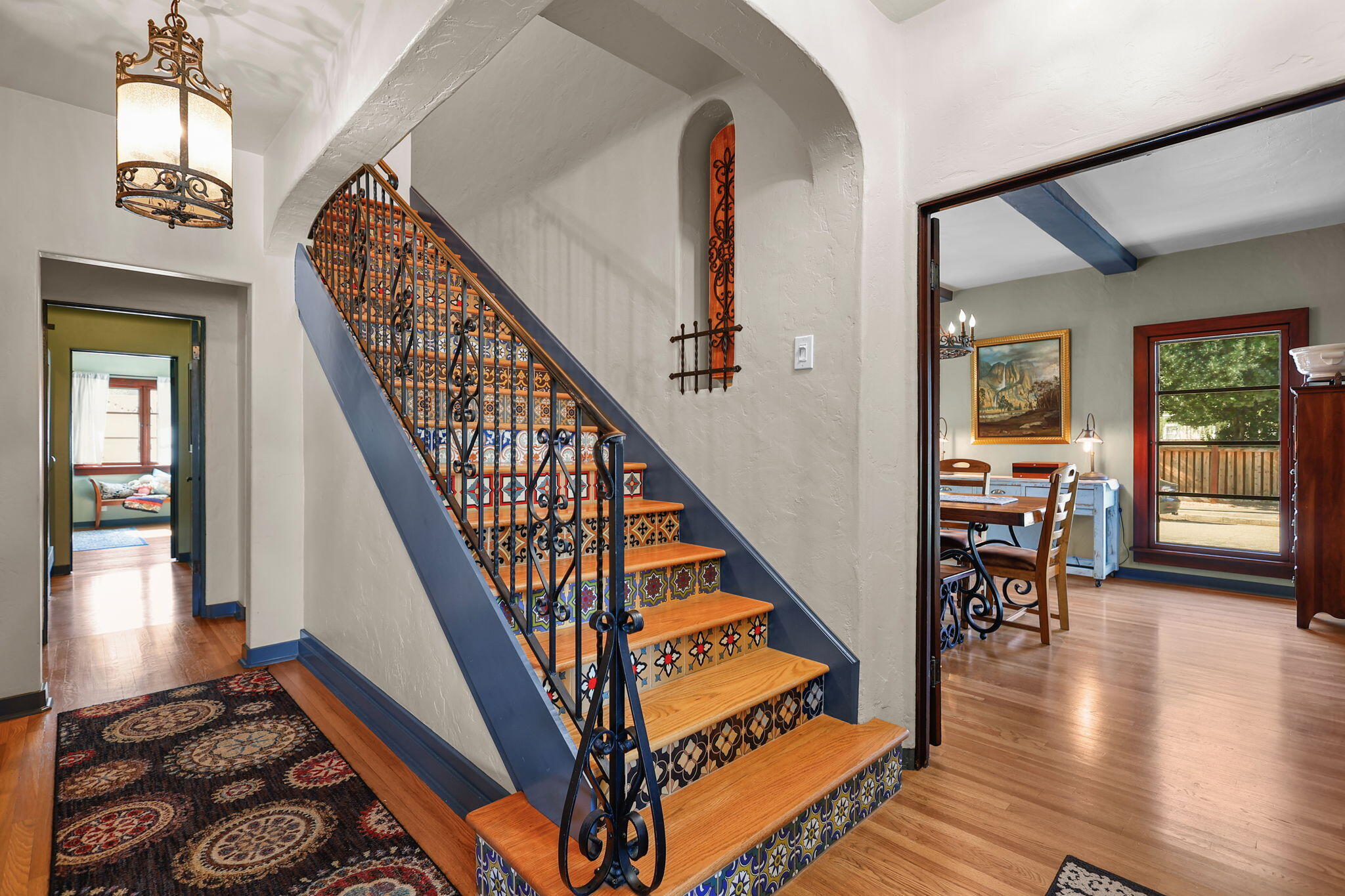 1465 Riverside Drive Redding, CA 96001 - Photo 9 of 163 Stairs - Custom Tile & Original Railing