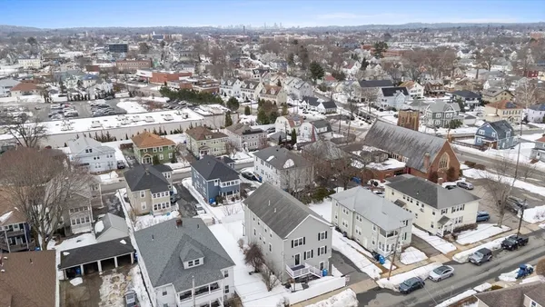 an aerial view of a city