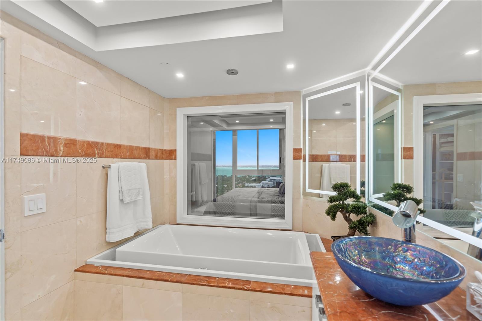 4775 Collins Avenue, Unit 3505 Miami Beach, FL 33140 - Photo 37 of 73 a room with a potted plant and a bath tub