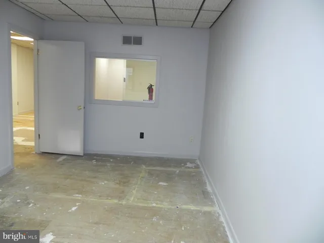 a view of a room with painted walls