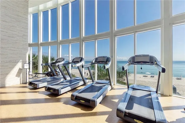 a room with gym equipment