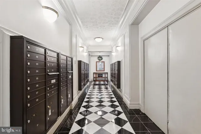 a view of entryway with wooden floor
