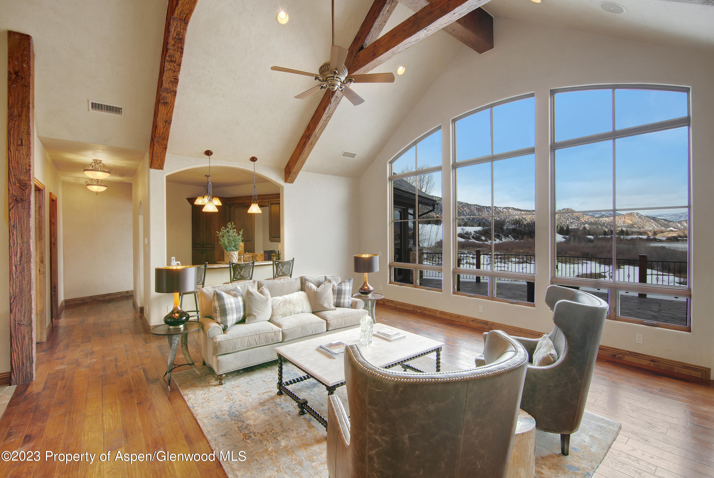 160 River Glen Road Carbondale, CO 81623 - Photo 3 of 24 a living room with fireplace furniture and a large window
