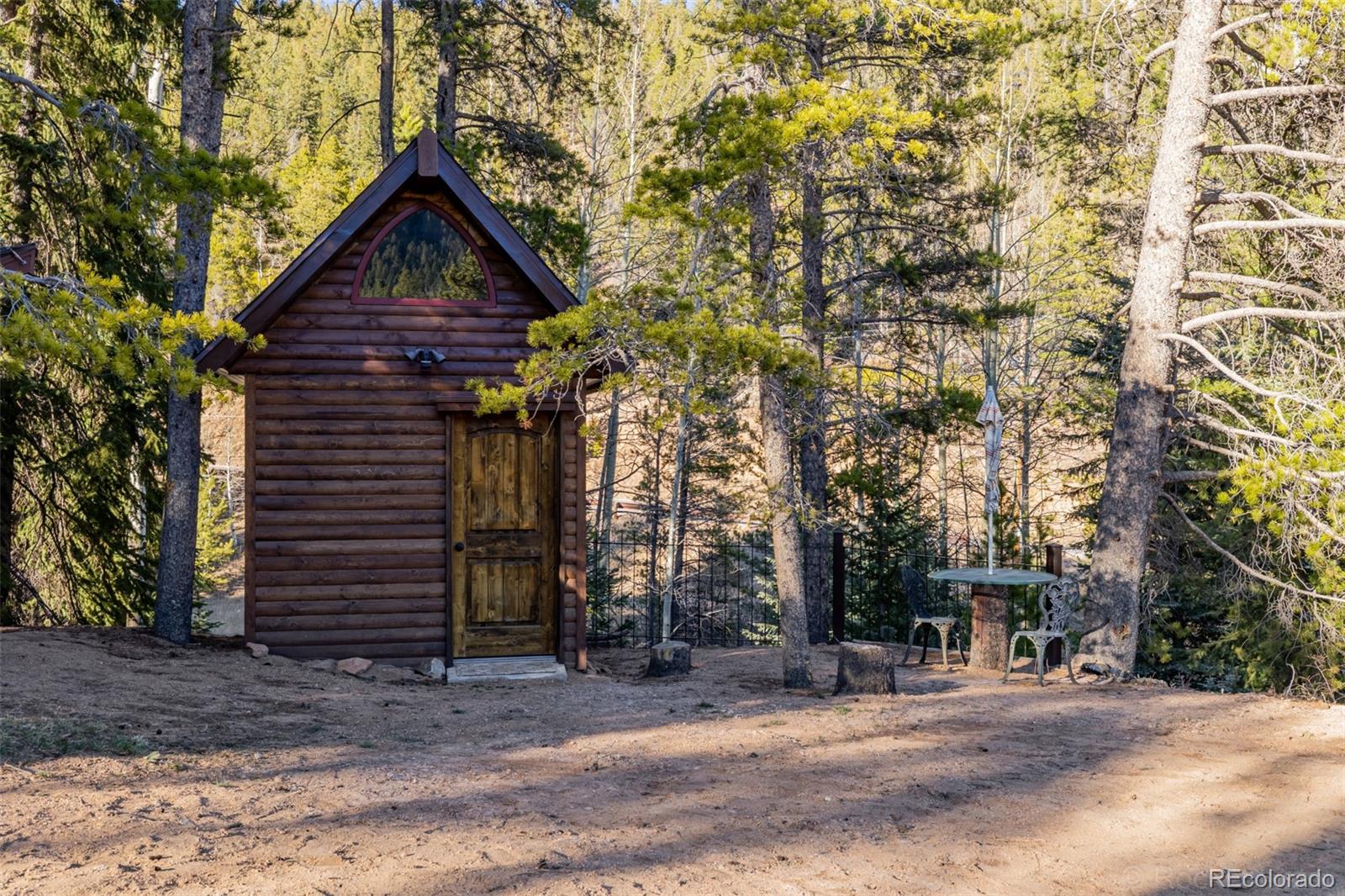 9719 Beaver Pond Conifer, CO 80433 - Photo 34 of 50 a front view of a house with a yard