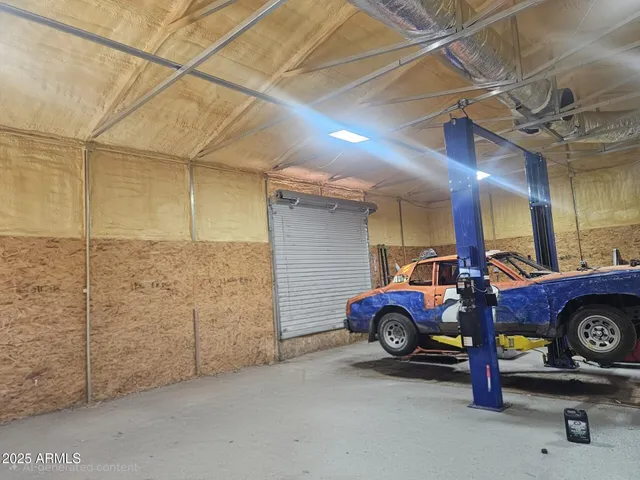 a car parked in garage