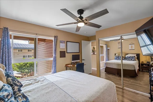 a view of a glass door with a tree in front of it