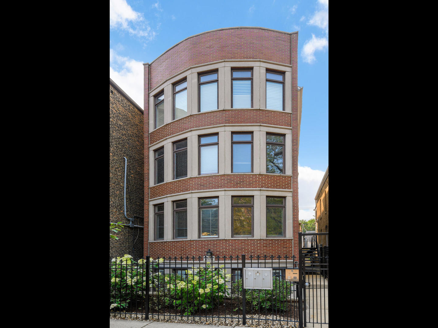 a front view of residential building