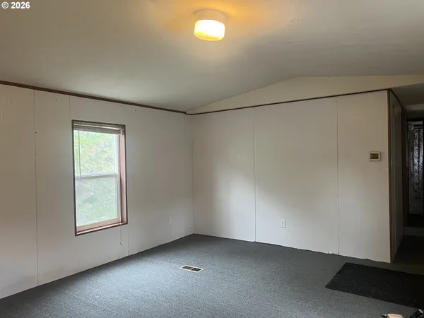 an empty room with a window