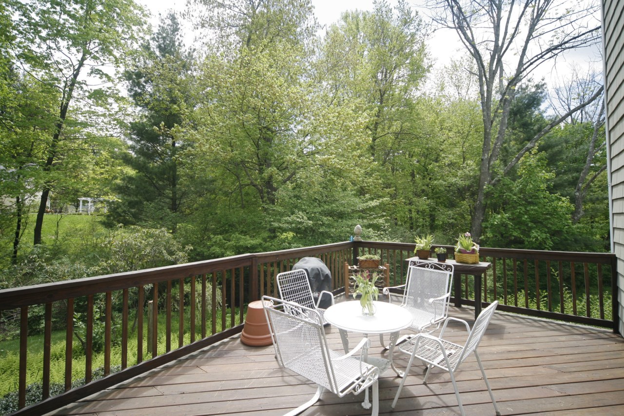 64 Old Studio Road New Canaan, CT 06840 - Photo 3 of 10 Deck overlooking private, rolling lawns