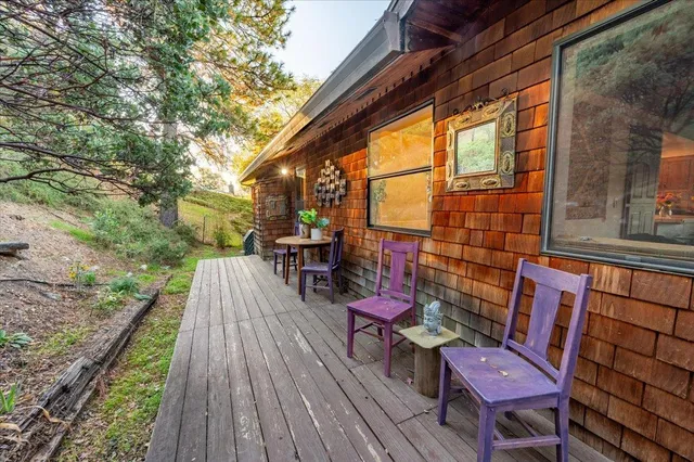 a view of a lake with mountains in the background