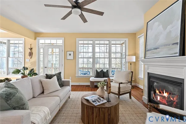 a backyard of a house with seating space