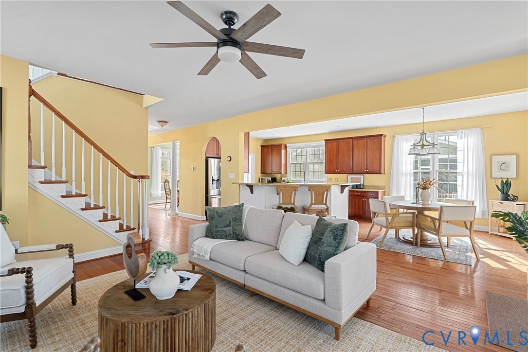 170 Rappa Run Road Topping, VA 23169 - Photo 9 of 60 a living room with furniture kitchen view and a large window