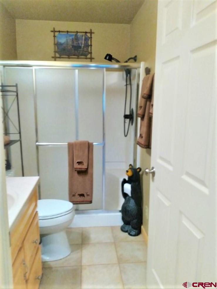 100 Crest Drive Cimarron, CO 81220 - Photo 18 of 35 a bathroom with a toilet and a shower