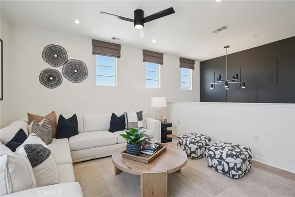 a living room with furniture