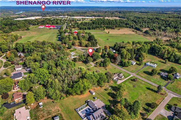 an aerial view of multiple house